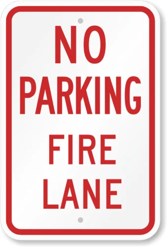 No Parking Fire Lane Sign Weatherproof Aluminum 8