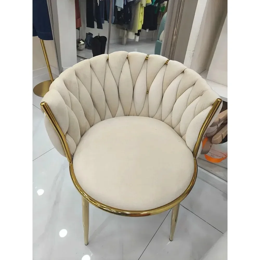 Luxury Makeup Chairs Home Living Room Dining Chair Backrest Bedroom Dressing Table Stools Furniture Nail Beauty Stool Customized