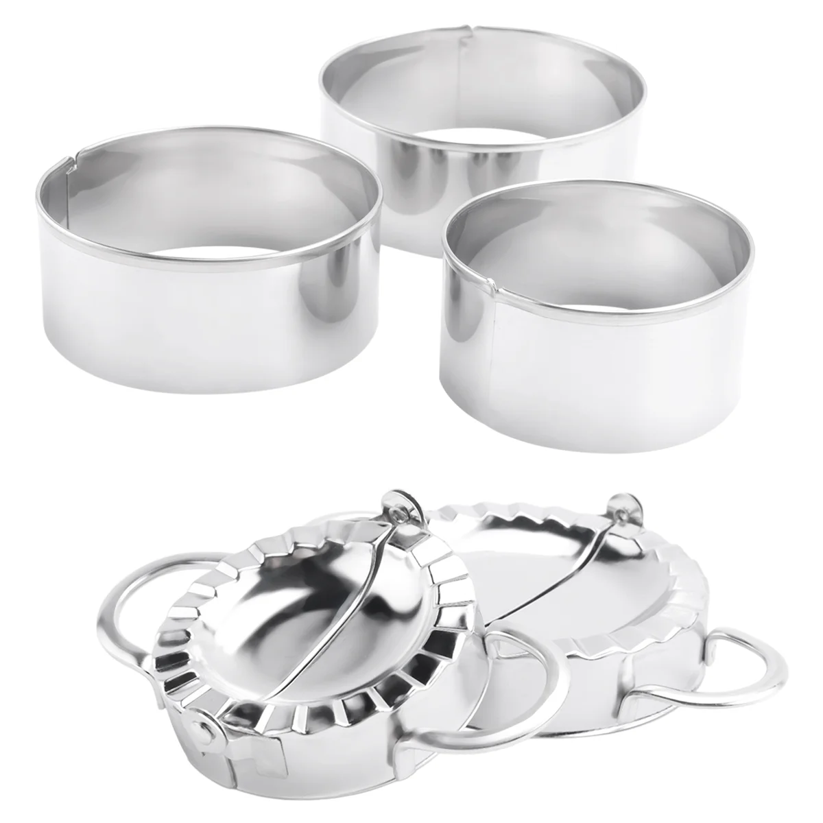 Stainless Steel Dumplings Maker,2 Dumpling Molds 3 Dumpling Skin Maker,Chinese Dumpling Cutter Pie Ravioli Press Mold SQ
