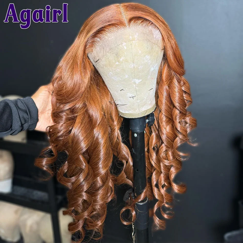 

13X6 Lace Front Human Hair Wigs For Women Pre Plucked 13x4 Cooper Ginger Brown Body Wave Lace Frontal Wig 5X5 Closure Lace Wig