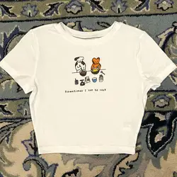 Y2K Style Punk 90s Aesthetic Summer Baby Tee Streetwear Gothic Harajuku Letters Graphic Emo T-shirt Vintage Slim Crop Tops Women