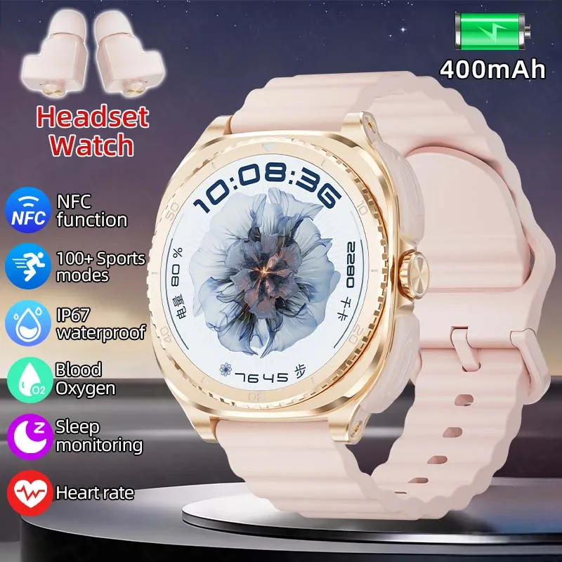 Reloj inteligente LIGE mejorado para mujer con auriculares Bluetooth TWS 2026 nuevo reloj inteligente deportivo 2 en 1 con llamada Bluetooth resistente al agua IP67