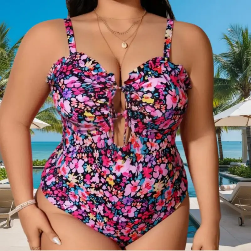 

Best Seller Plus Size One Piece Swimsuit for Women Sexy Tummy Control Push Up Printed Bathing Suit