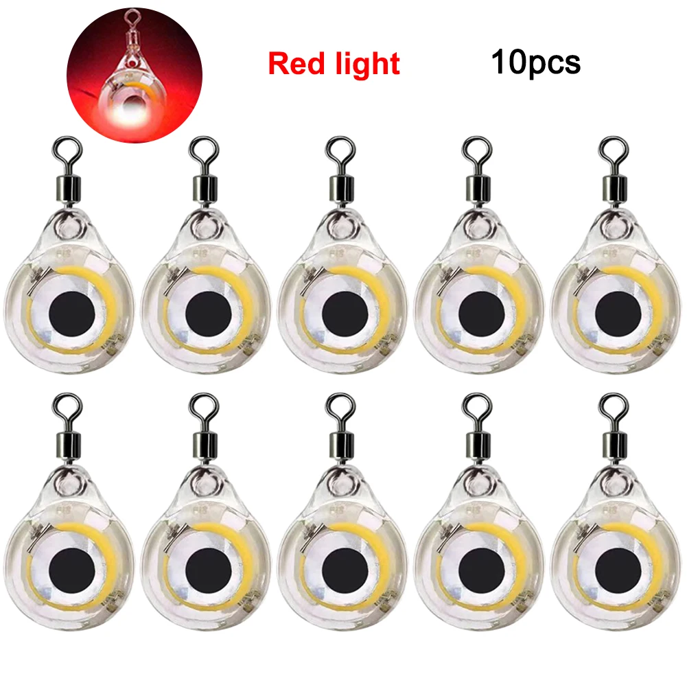 APWIKOGER 10 stücke führte anziehende Fische Licht Mini Deep Drop Unterwasser Augen form Angeln Licht Tintenfisch Attraktor Köder leuchtende Köder Fisch Lampe 4