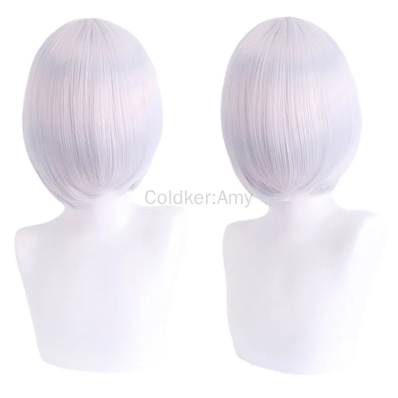 Women Lolita Pink Red Blue Purple Cosplay Wigs 30cm Short Bob Wigs With Bangs Heat Resistant Synthetic Hair Universal Wigs