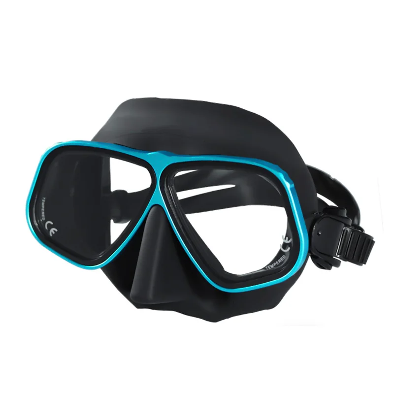 

Low volume aluminum frame watertight silicone short-sighted lens diving mask for adult free diving