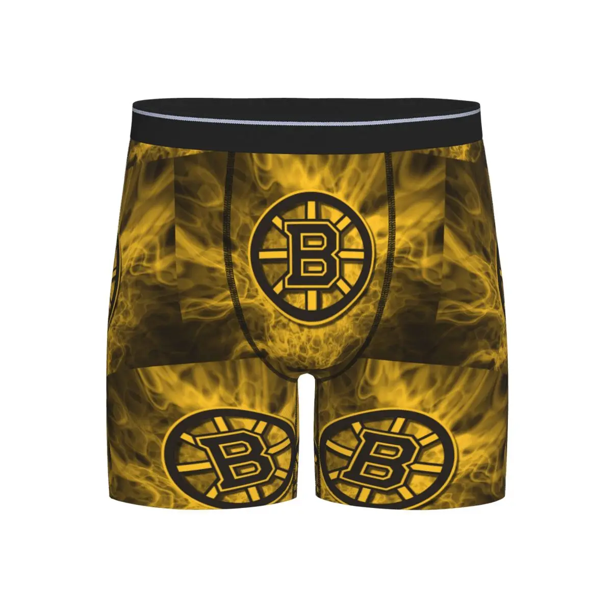 

Long Boxer Underpants Shorts Firefighter Boston Fire Bruins Style Panties Male Breathable Underwear for Homme Man Boyfriend Gift
