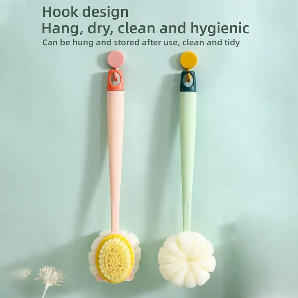 Щетка для ванны с мягкой щетиной и длинной ручкой, противоскользящая ручка, многофункциональная для чистки душа, подходит для всех типов кожи X1x1