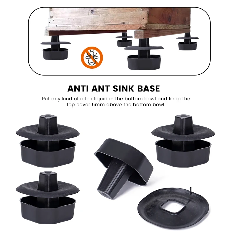 4 Sets Bee Hive Anti-Ant Bracket Sink Base Tripod Heightened Waterproof Insect-Proof Hive Feet Beehive Stand Beekeeping Tools