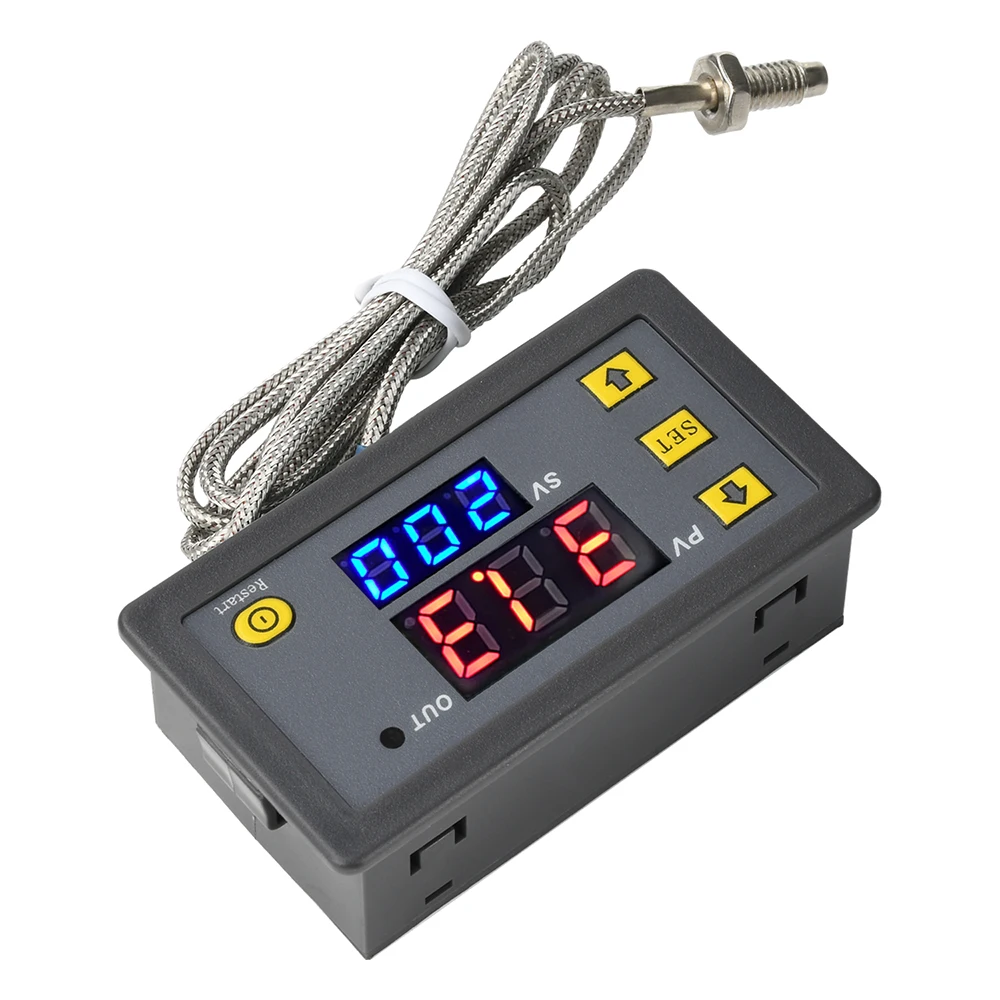 W3230 DC5V/12V/24V AC110-220V Зонд линии Цифровой контроль температуры Светодиодный дисплей Термостат с прибором управления нагревом/охлаждением