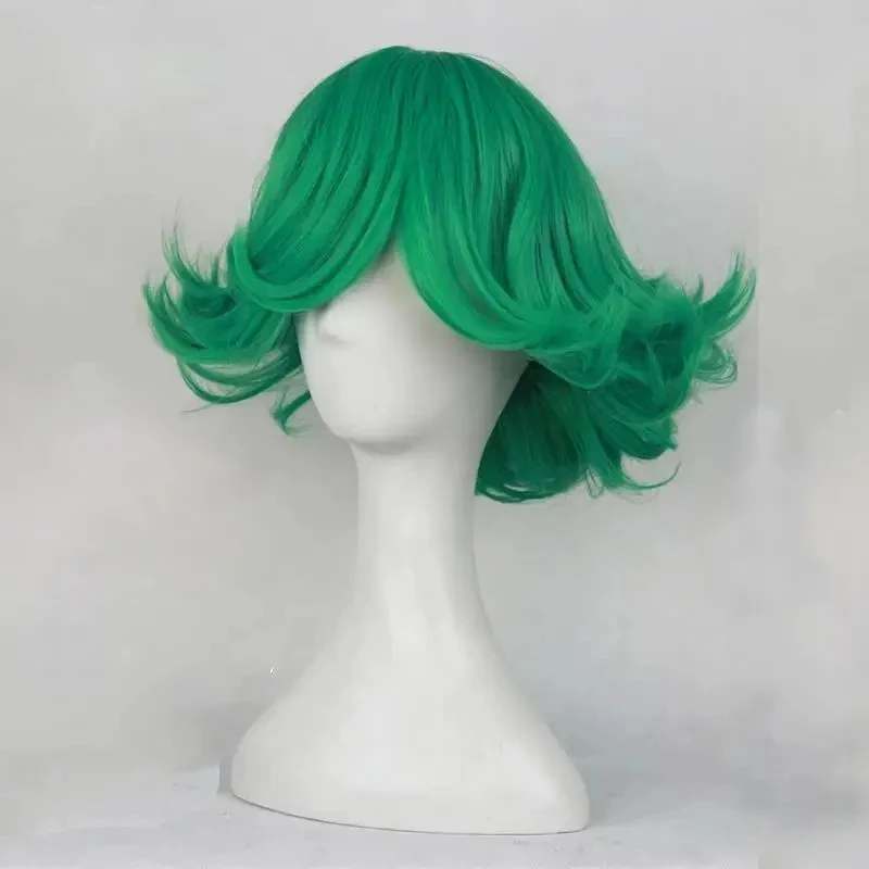 Anime One Punch Man Senritsu no Tatsumaki Cosplay Wig 30cm Short Curly Wavy Heat Resistant Synthetic Hair Wigs