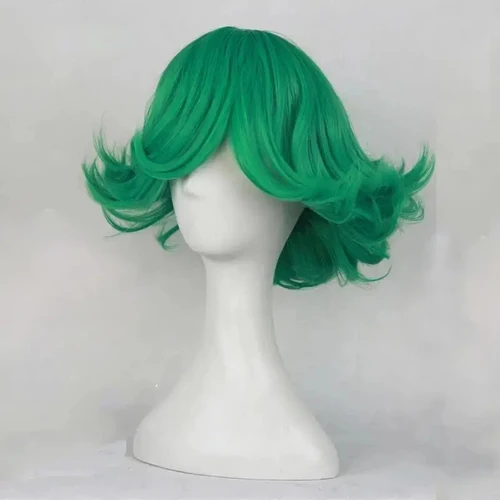 Imagen 2 del producto Peluca de Cosplay de Anime One Punch Man Senritsu no Tatsumaki, pelucas de pelo sintético onduladas y cortas de 30cm, resistentes al calor