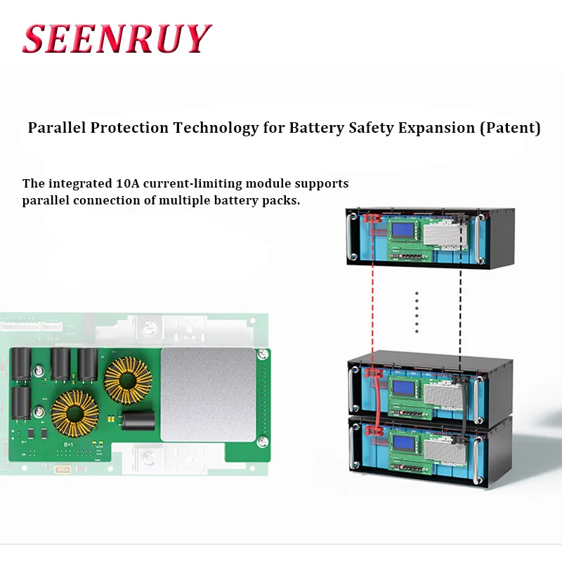 48v 170Ah LifePO4 Battery With Bluetooth BMS Customize CAN RS485 BUS for Solar System