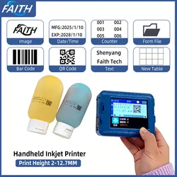 Faith 25 languages Handheld Printer date Coding Machine Production Date Expiry Date Printing Fast Dry Mini Inkjet Printer