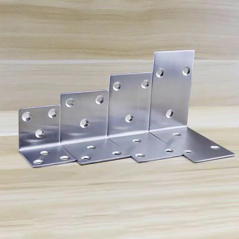 L/T-Shaped Furniture Corner Code Stainless Steel Flat Right Angle Bracket With Screw Wooden Board Splicing Layer Plate Connector