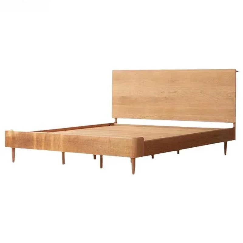 

Nordic Cherry Wood Full Solid Wood Double Bed Black Walnut Modern Simple Small Apartment Bedroom 1.8 Queen Bed Furniture