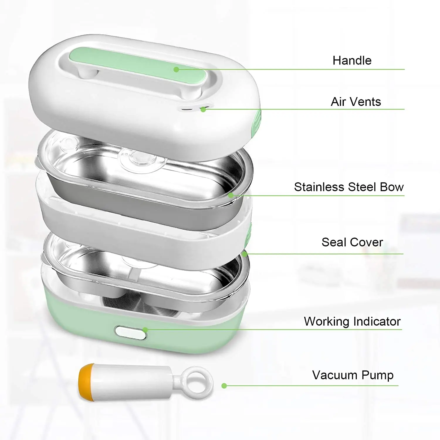 Hot Sale 350W Electric Heating Food Container 304 Stainless Steel Electric Cooking Food Warmer 2 Layers Electric Lunch Box