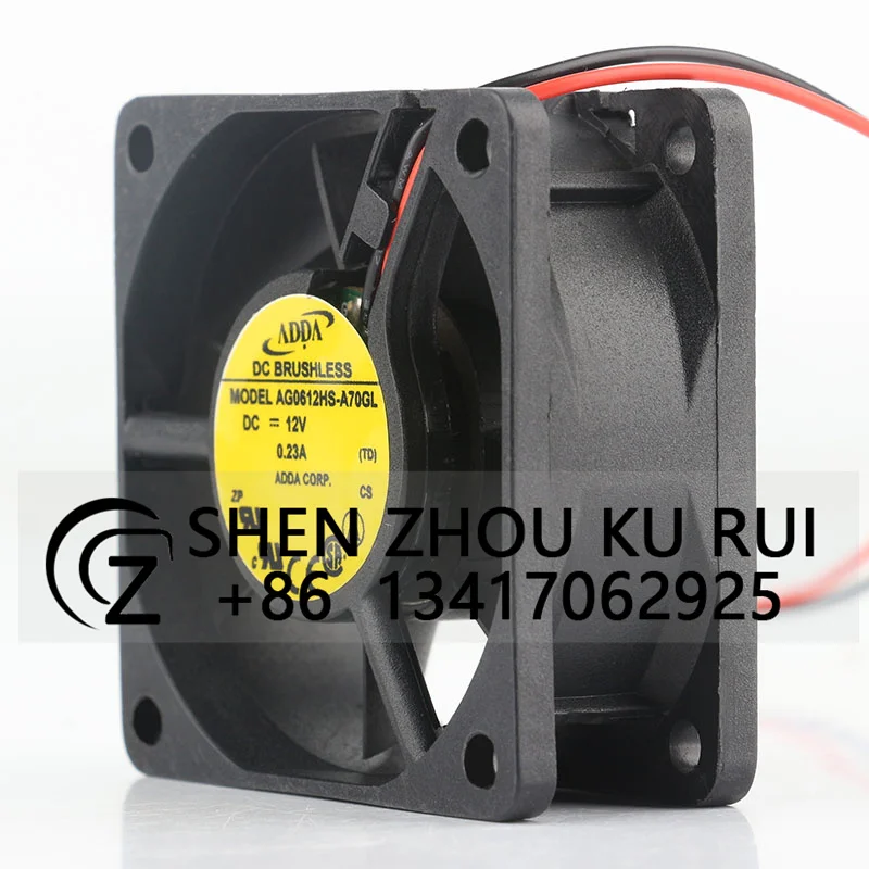 

Original ADDA AD0612HS-A70GL 6025 DC12V 0.23A hydraulic bearing cooling fan 60*60*25MM