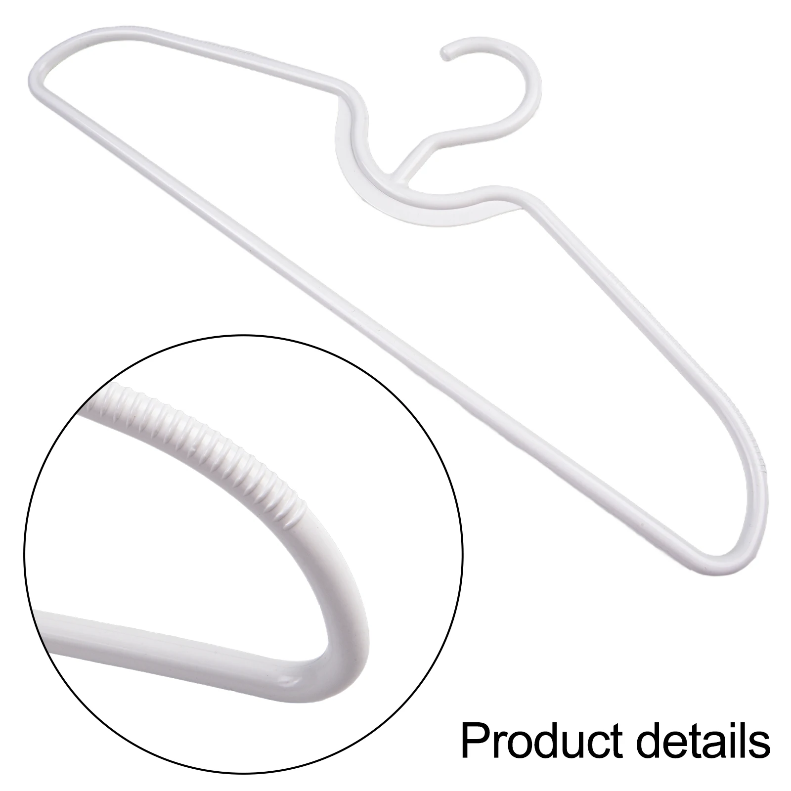 5/10/20PCS Anti-Slip Short Neck Plastic Clothes Hangers Lightweight Space Saving For Shirts Dresses White