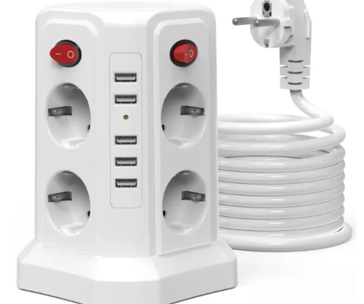 New spot socket household European standard usb3 layer 12 power strip with wire plug-in board porous socket board plug-in board