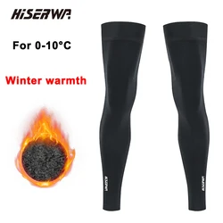 HISERWA-Leggings de lã térmica para ciclismo, pernas, leggings antiderrapantes, proteção esportiva, capa de punho, bicicleta, inverno