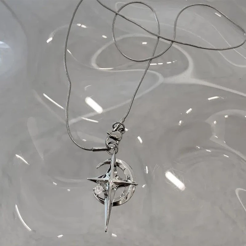 Роскошное-ожерелье-с-подвеской-в-виде-Луны-и-звезды-для-женщин-крутая-цепочка-на-шею-цепочка-на-шею-Модная-бижутерия-в-Корейском-стиле-подарок-на-вечеринку