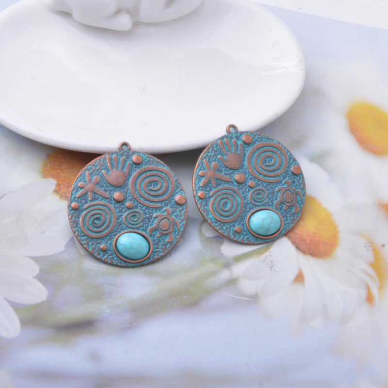 10 Stück Vintage Runde Charms, Modische Quadratische Acryl-Anhänger, Ohrring-Verbinder, DIY Handgemachte Charms für Schmuckherstellung – Detail 11
