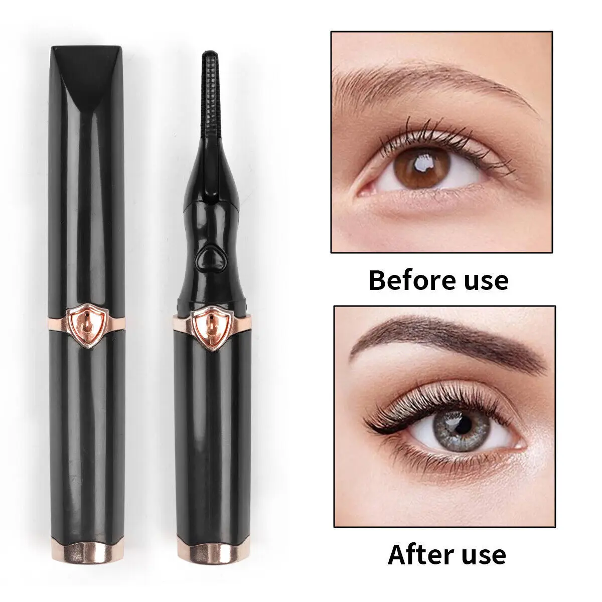 USB Rechargeable Electric Heated Eyelash Curler Long Lasting Makeup Tool 3 Mode Quick Heating Natural Eyelash Curler Makeup