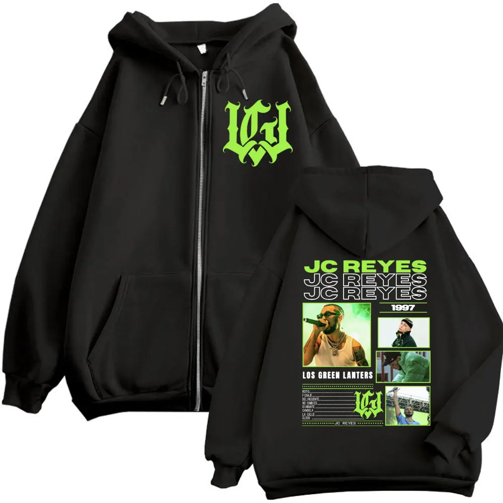 

Rapper Jc Reyes Los Green Lanters Tour Zipper Hoodie Hip Hop Fashion Y2k Zip Up Sweatshirts Men Women Casual Oversized Pullovers