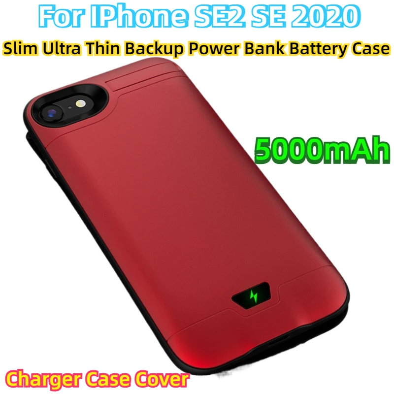 For IPhone SE2 SE 2020 Charging Case Battery Charger Case Cover 5000mAh Slim Ultra Thin Backup Power Bank Battery Case