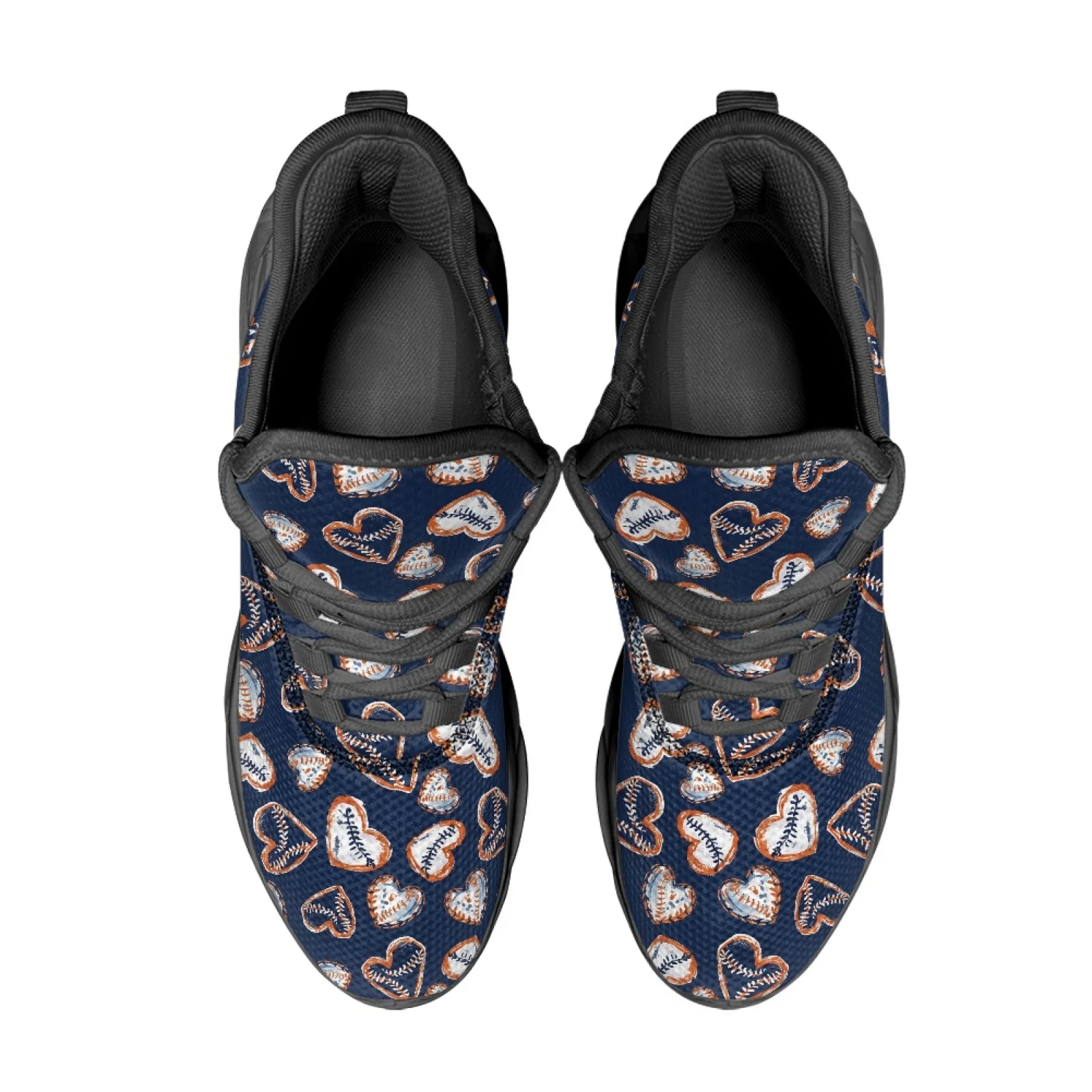 PENSTROLL Non Slip Athletic Trainer Breathable Blade Men's Sports Shoes for Walking Unisex Baseball Heart Print
