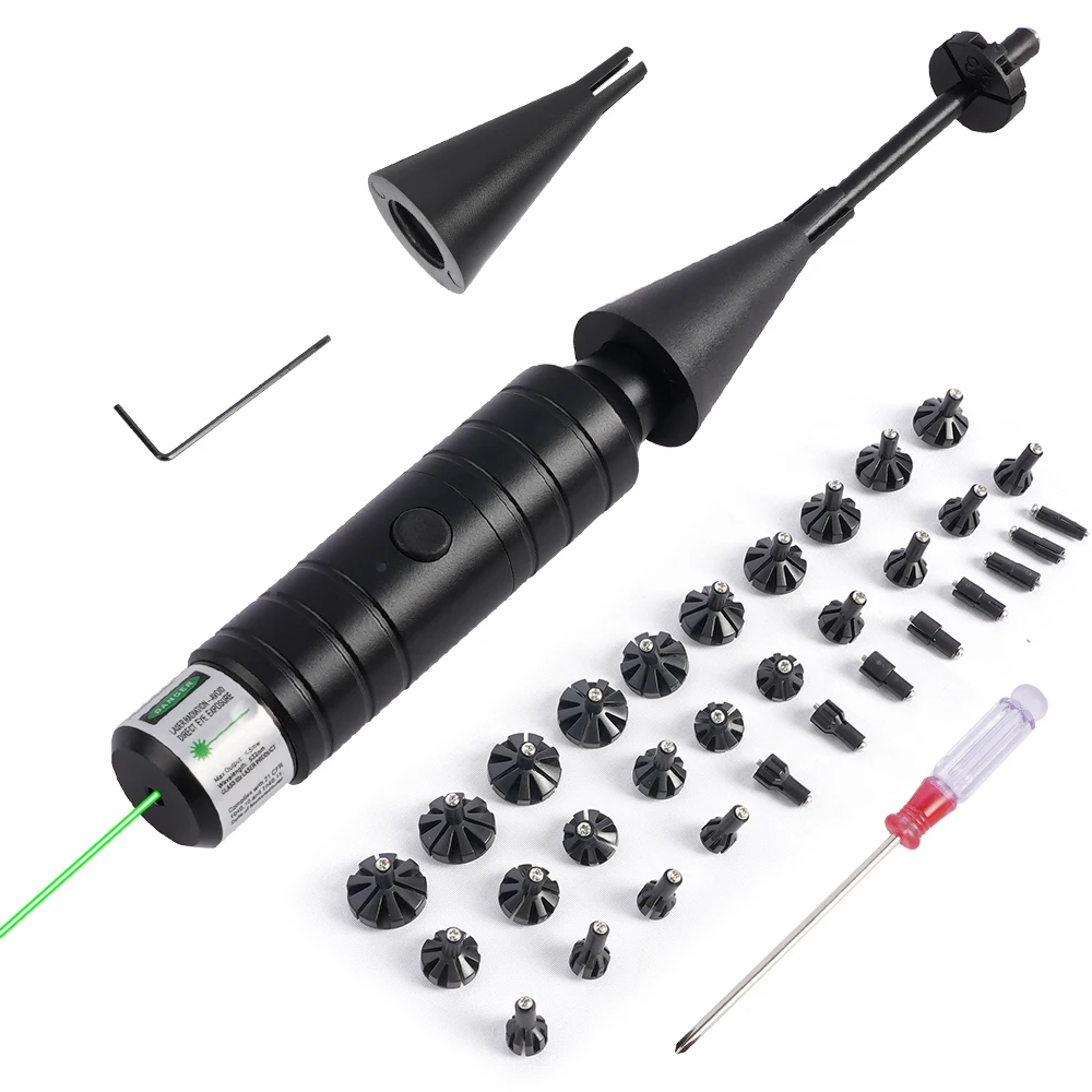 

1350 Tactical Green Laser Collimator Sight Kit Parallel Calibration Hunting Point Sight for Rifle Pistol Full Caliber Compatible