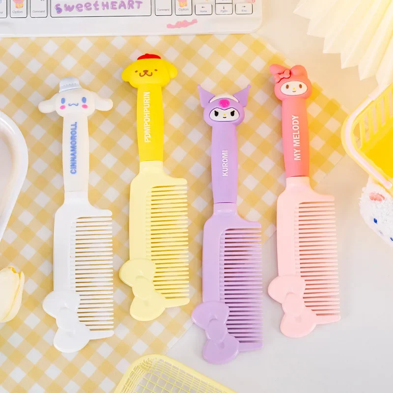 New Kawaii Sanrio Antistatic Comb Kuromi Melody Cinnamoroll Cartoon Fashion Dressing Comb Relaxing Scalp Girl Cleaning Supplies