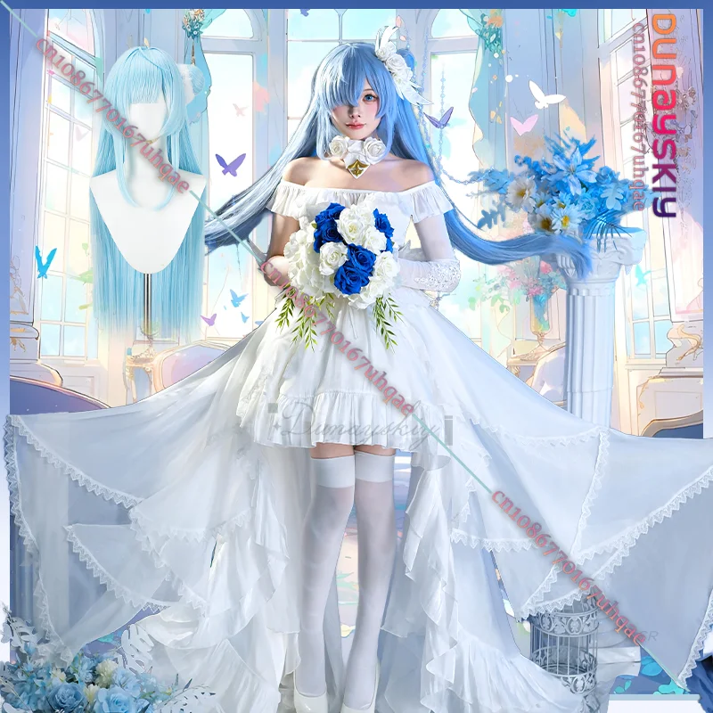 

{SAIKOU}Azur Lane HMS Janus New Skin Косплей Костюм Белое свадебное платье Парик Головные уборы Колье Полный комплект аксессуаров для Хэллоуина
