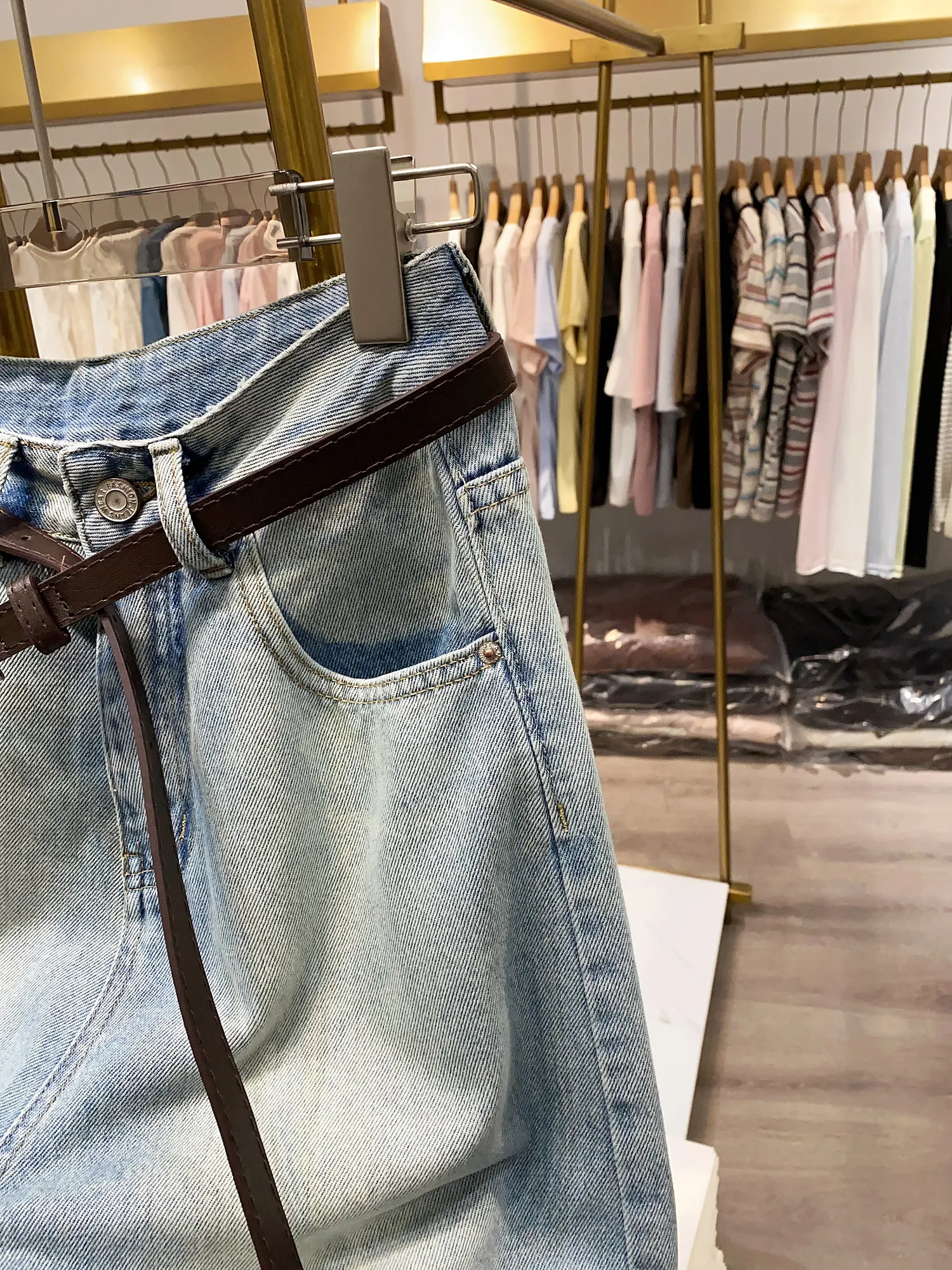 Summer New Women's Jeans Loose Wide Leg Short Jeans