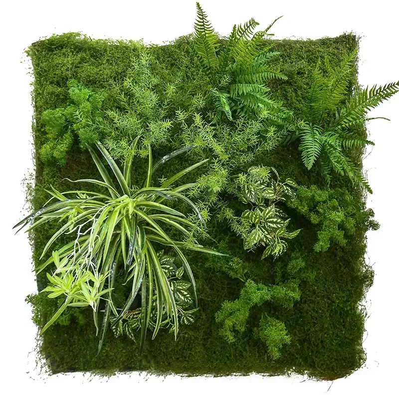 Simulation Green Leaves and Grass Foliages Artificial Wall IVY Hedge Plant with Fence Wall Grass Wall 4