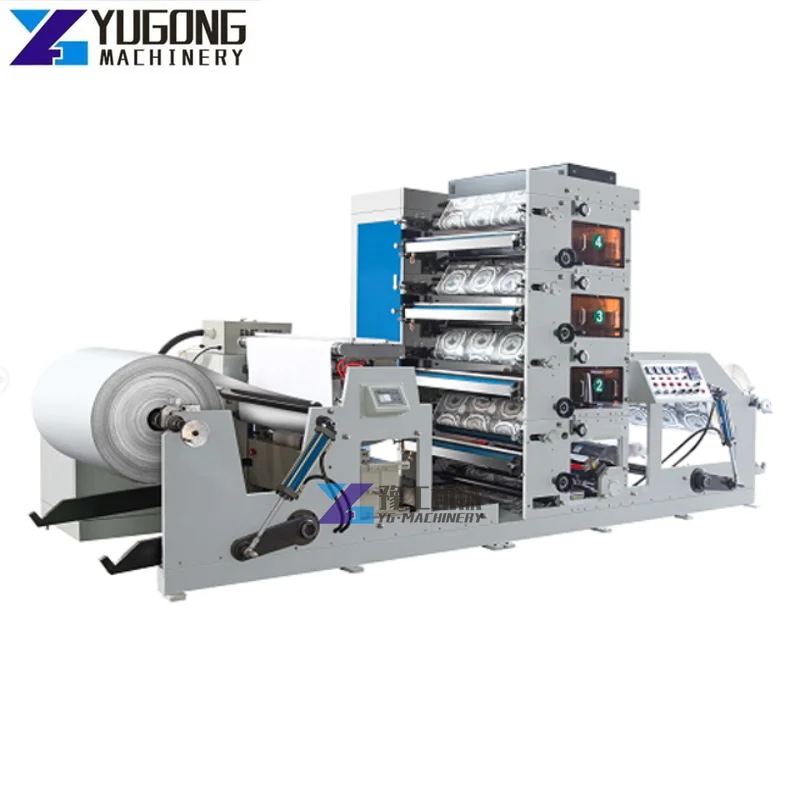 4 Color Roll To Roll Flexo Printing Machine Fully Automatic Label Flexo Printing Die Cutting and Slitting Machine For Sale