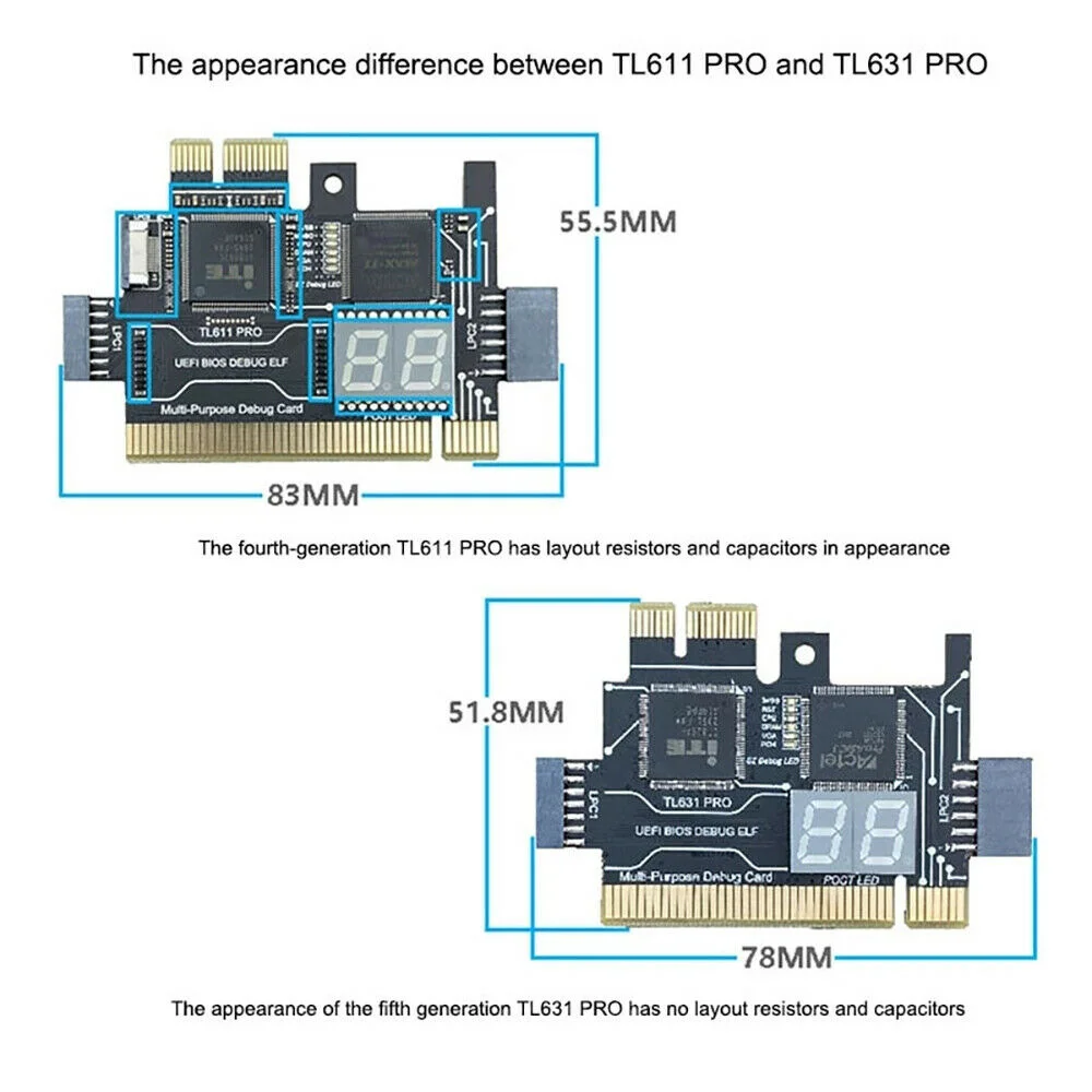 AF91-TL631 Pro Multifungsi Desktop Laptop LPC-DEBUG Kartu Pos PCI PCI-E Mini PCI-E Motherboard Diagnostic Analyzer Tester