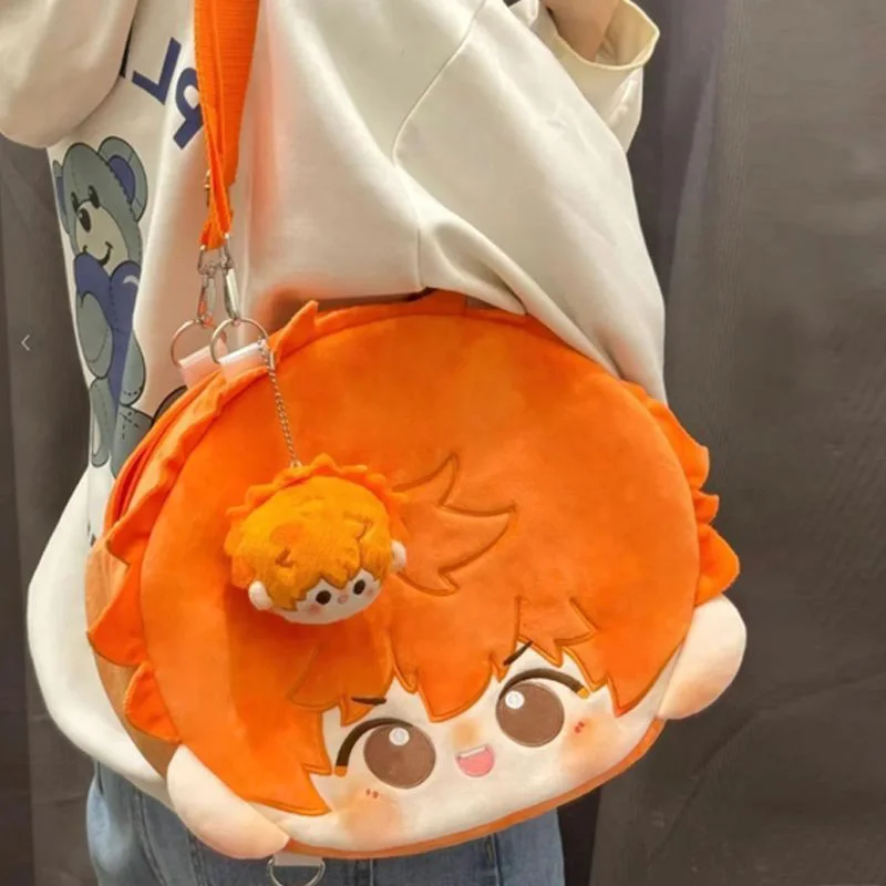 Anime Haikyuu!! Furry Backpack Cute Hinata Shoyo Tobio Kageyama Kozume Kenma Kei Tsukishima Plush Shoulder Bag Cosplay Gift