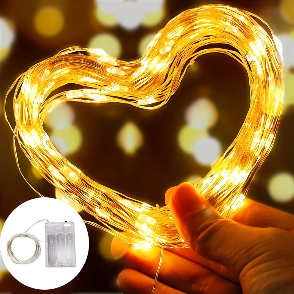 Fairy Lights Battery Operated Wedding Table Decorations Party Christmas Halloween Copper Wire String Light Battery Powered