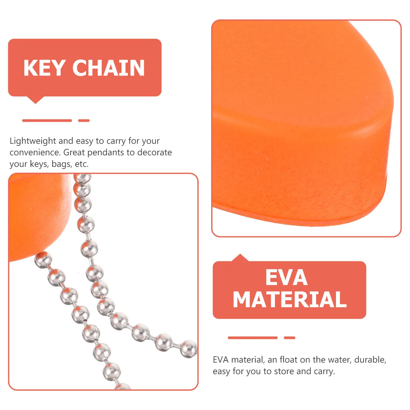5Pcs High-Grade Oval Eva Floating Keychain Buoy Style Key Float for Water Activities Boating Fishing Swimming Water Skiing