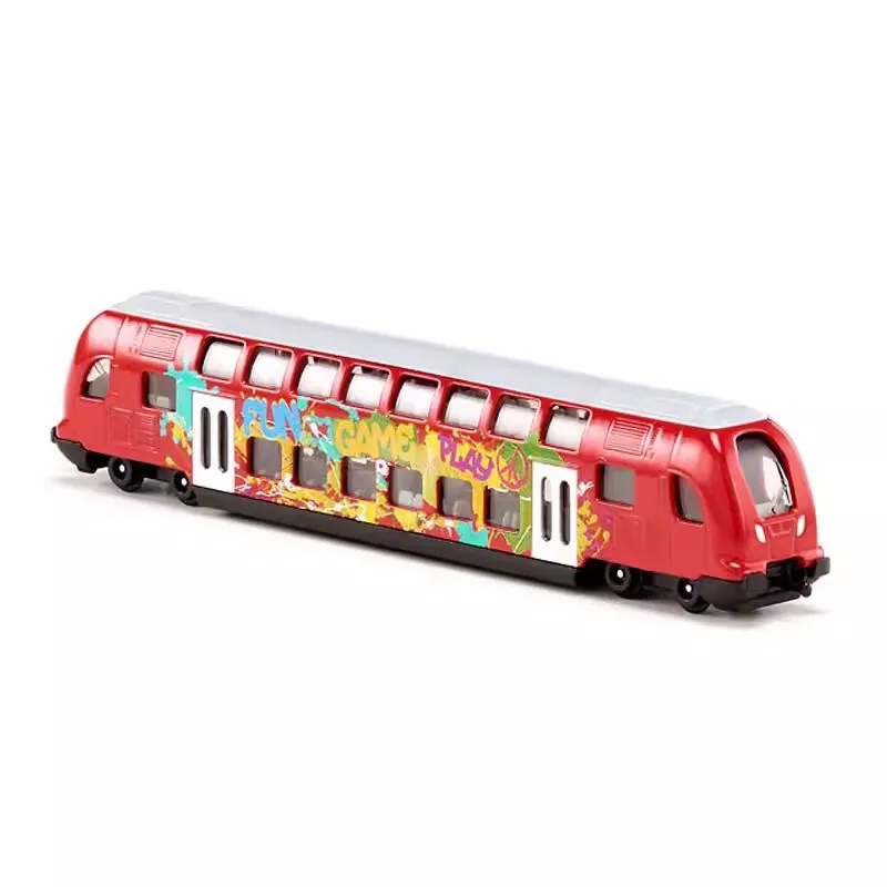 Diecast Alloy Model 1791 Double Decker Tram Train 20CM Finished Simulation Miniature Car Hobby Collection Ornament Gift Toy