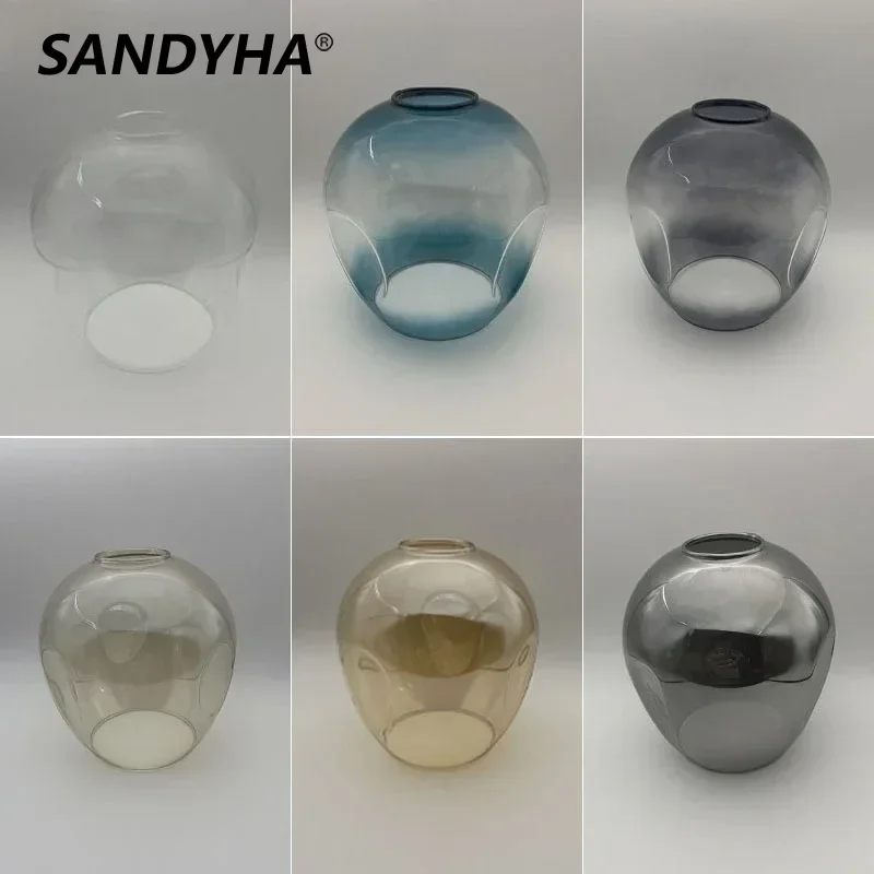 SANDYHA Transparent Gradient Color Molecular Glass Lampshade 150mm for Living Room Dining Pendant Light Elegant Home Decor