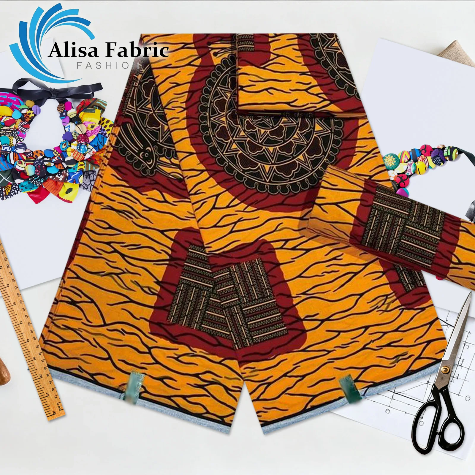 

Super Fabric 100% Original Ankara Wax Fabric African Wax Fabric Block Print Batik Dutch Fabric 6yards For Wedding Party VL-03