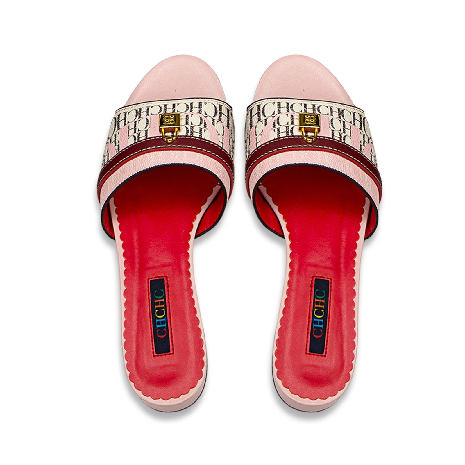 

CHarming fashion Women's Slippers 2024 New Brand Fabric high Heel Sandals Outdoor Business Commuter Women's Shoes birthday gifts