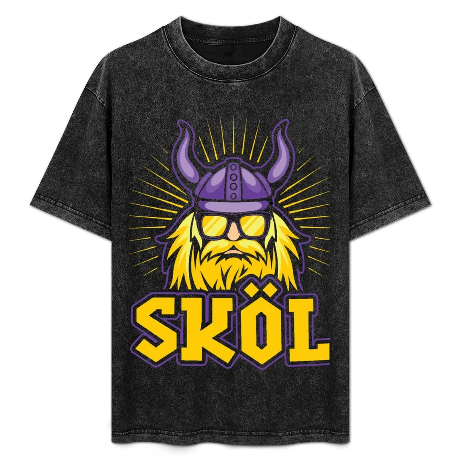 Camiseta Skol Vikings con diseño de casco nórdico escandinavo, camiseta informal para uso diario