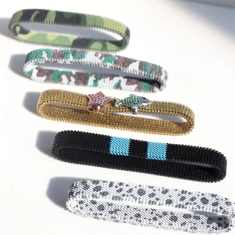 Unisex Cool Punk Hiphop Stretch Bracelet Titanium Jewelry Stainless Steel Black Grey Blue Boa Serpent Cuff Bangles For Men Gifts