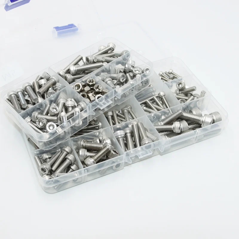 Hexagon Hex Socket Cap Head Screw Nut Kit M2 M3 M4 M5 M6 M8 Corrosion Resistance Durable Stainless Steel Allen Bolt Hex Screws