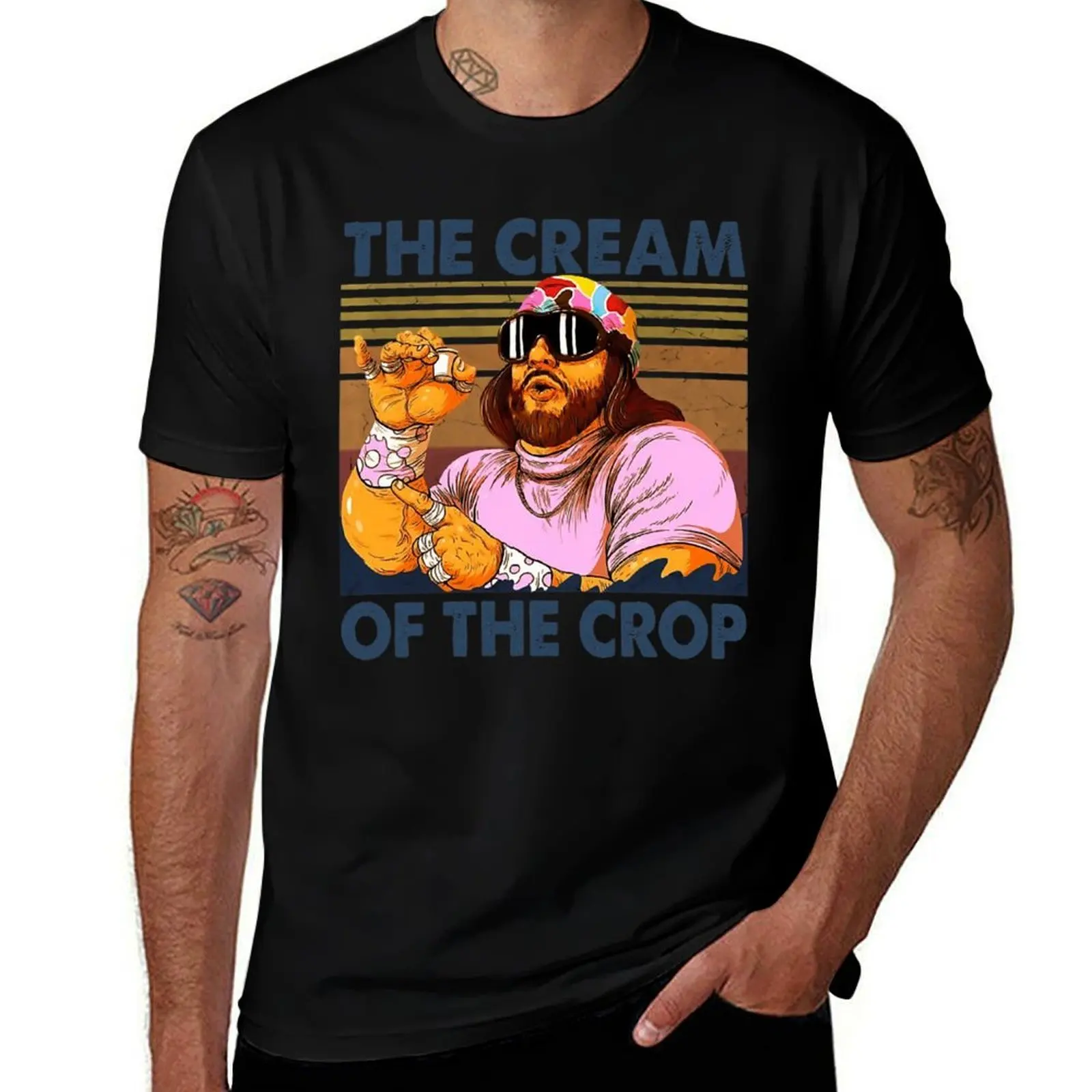 Macho Man's Signature Style Flamboyance In Frames T-Shirt man t shirt designer T-Shirt