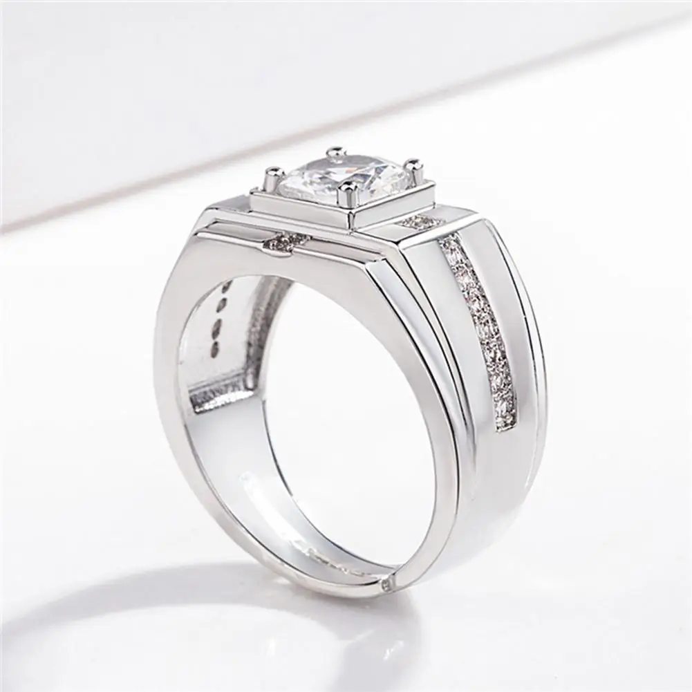 Adjustable  Exquisite Male Bridegroom Wedding Ring Unfading Finger Band Hypoallergenic   for Party